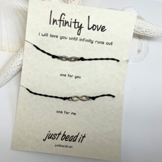 Infinty Love Bracelet, Valentine 2 piece set Waterproof and Adjustable Size