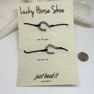 Lucky Horse Shoe Bracelet, Valentine 2 piece set Waterproof and Adjustable