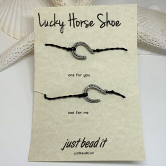 Lucky Horse Shoe Bracelet, Valentine 2 piece set Waterproof and Adjustable Size