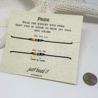 Rainbow Pride Bracelet, Valentine 2 piece set Size