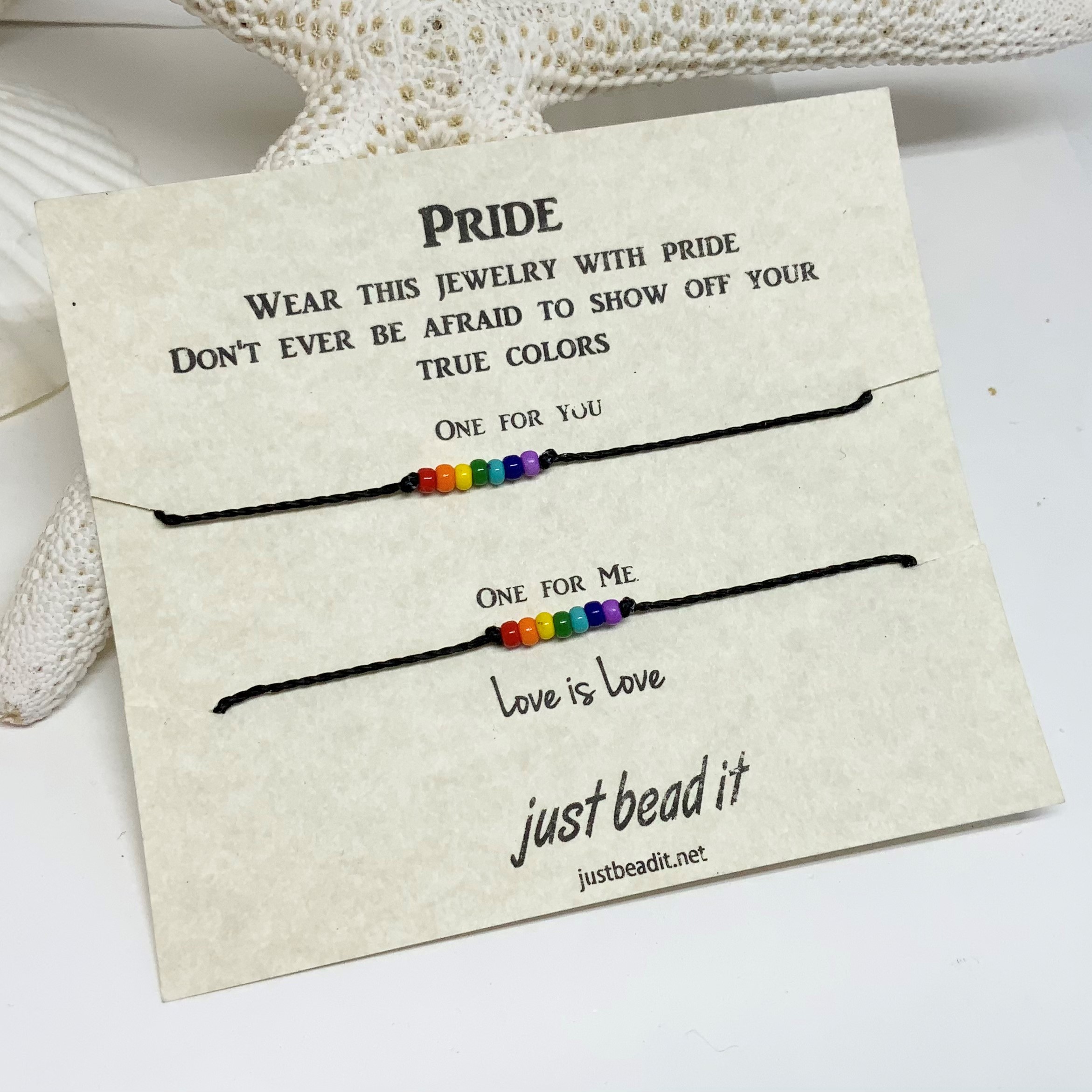 Rainbow Pride Couples Bracelet Set of 2 Adjustable Waterproof Friendship  Bracelets – Just Bead It