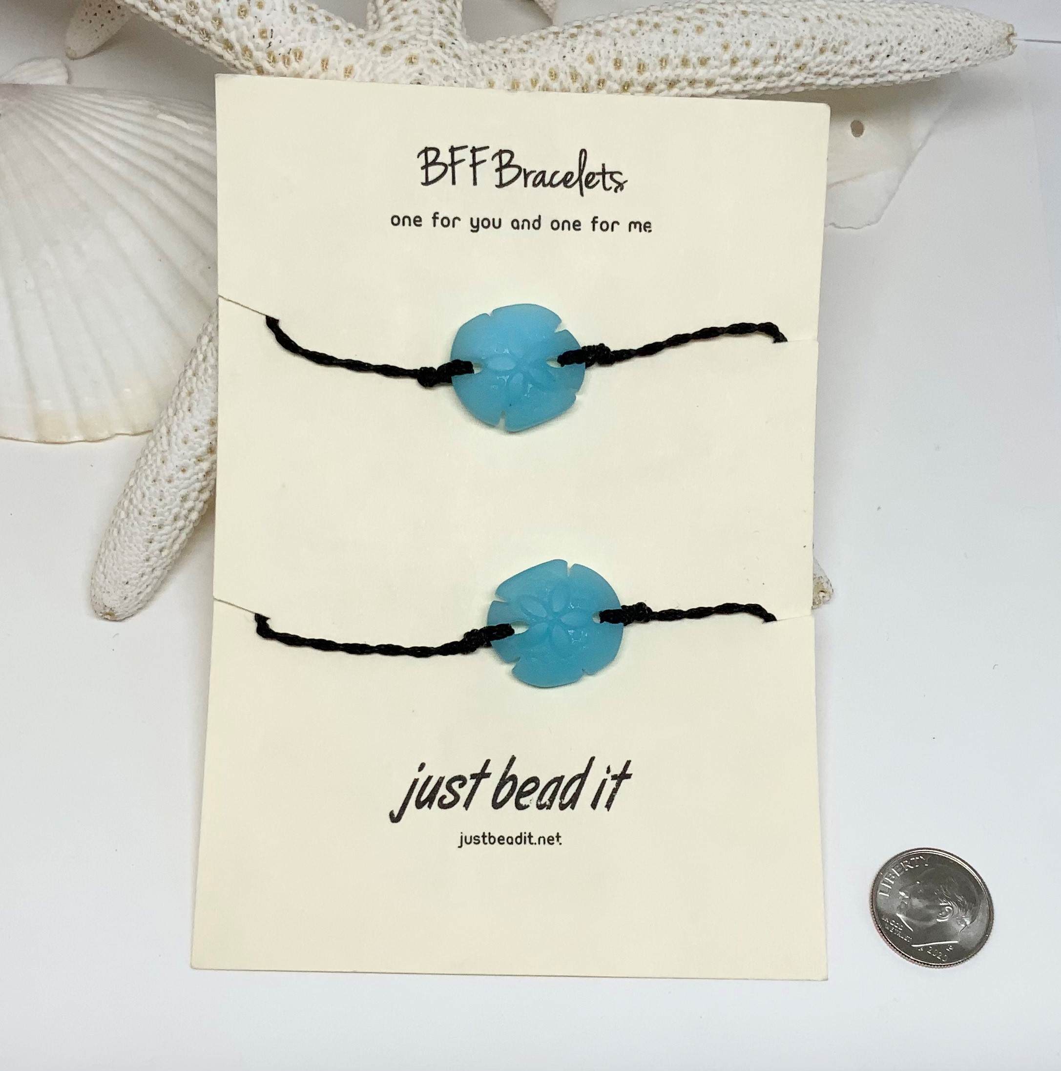 Sand Dollar Valentines Couples Bracelet Set of 2 / Adjustable Waterproof Friendship  Bracelets – Just Bead It
