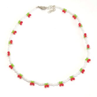 Cherry Necklace KIdCore Collection Seed beads White
