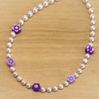 KidCore Pearl Purple Necklace Natural