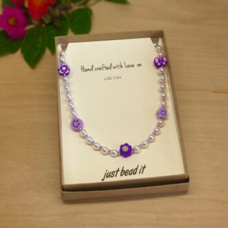 KidCore Pearl Purple Necklace Natural in Box