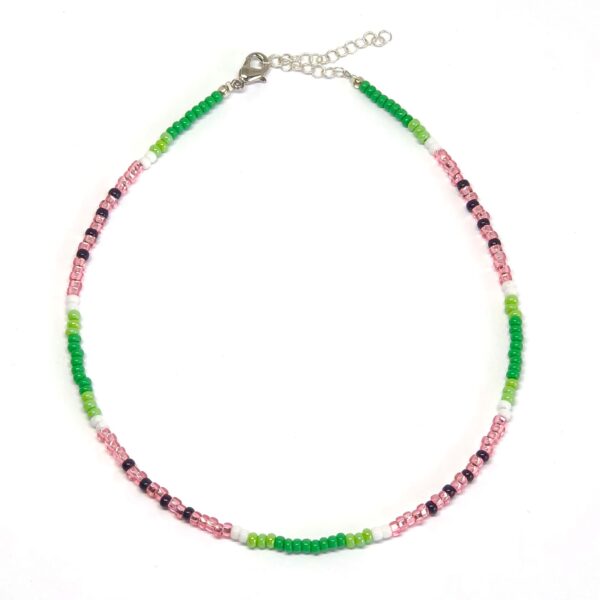 Watermelon Necklace Seed Beads KidCore Collection White