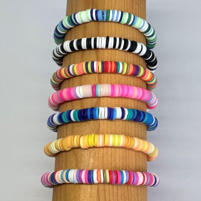 Custom Stretch Bracelet Popular Clay Heishi Beads Personalized with ...