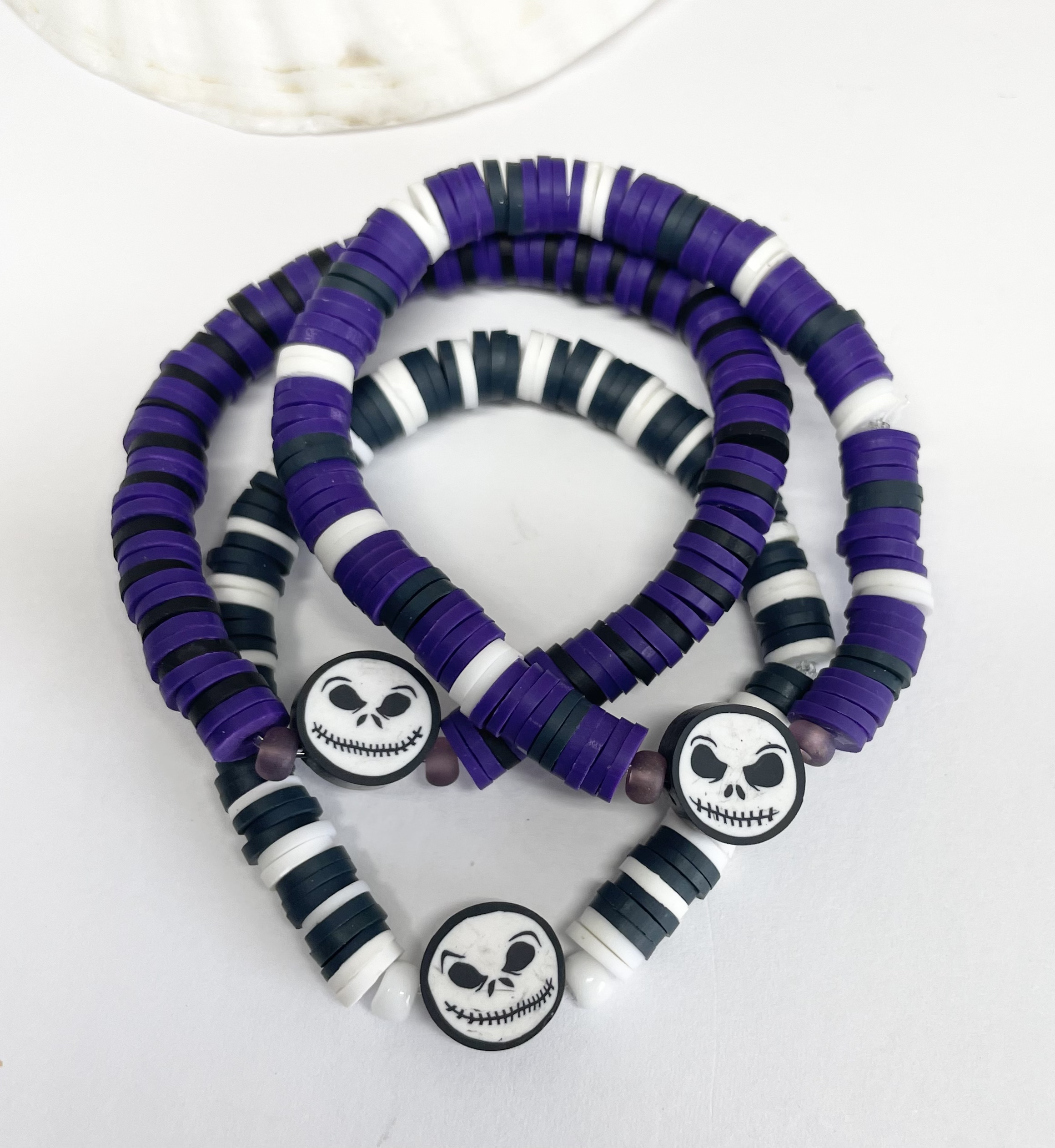 Halloween Clay Bead Stretch Bracelet Charms Personalized