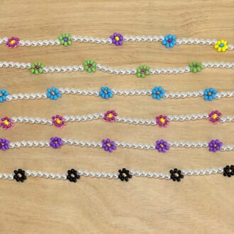 Pearl Daisy Chain Necklace Assorted Color Variety Natural KidCore Collection