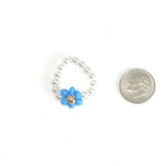 Pearl Daisy Chain Ring White KidCore Collection Size