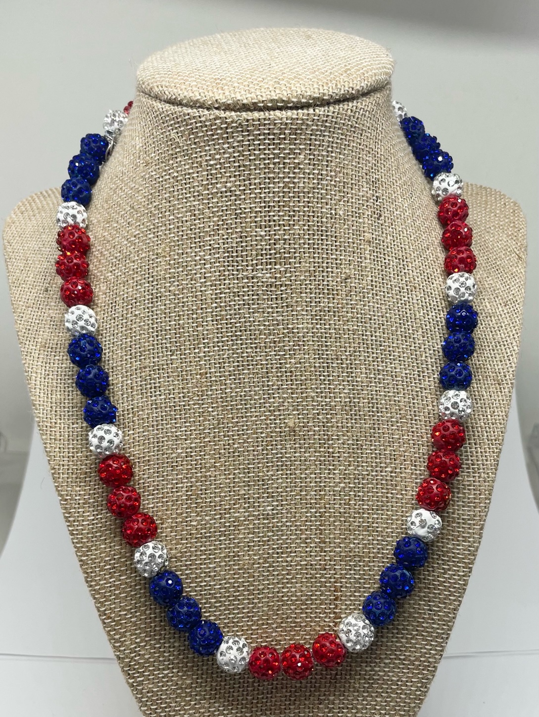 Navy Blue Statement Necklace, Chunky Jewelry Big Beaded Double Strand –  Polka Dot Drawer