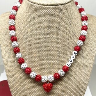Valentines Bling Love Necklace Bust