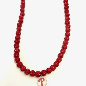 Phils Red Necklace on white