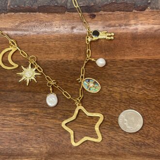 Celestial Charming Necklace Close Up