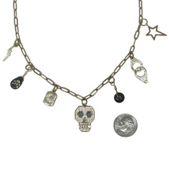 Skull Goth Charming Necklace Sizing