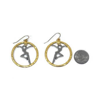 Gold and Silver Dancer Earrings Dime